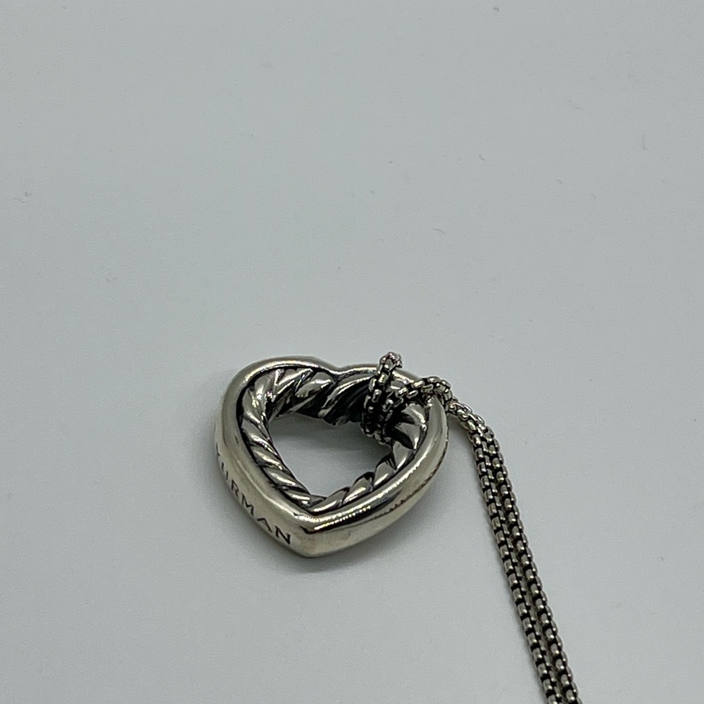 David Yurman Sterling Silver Heart Necklace - Picture 10 of 14